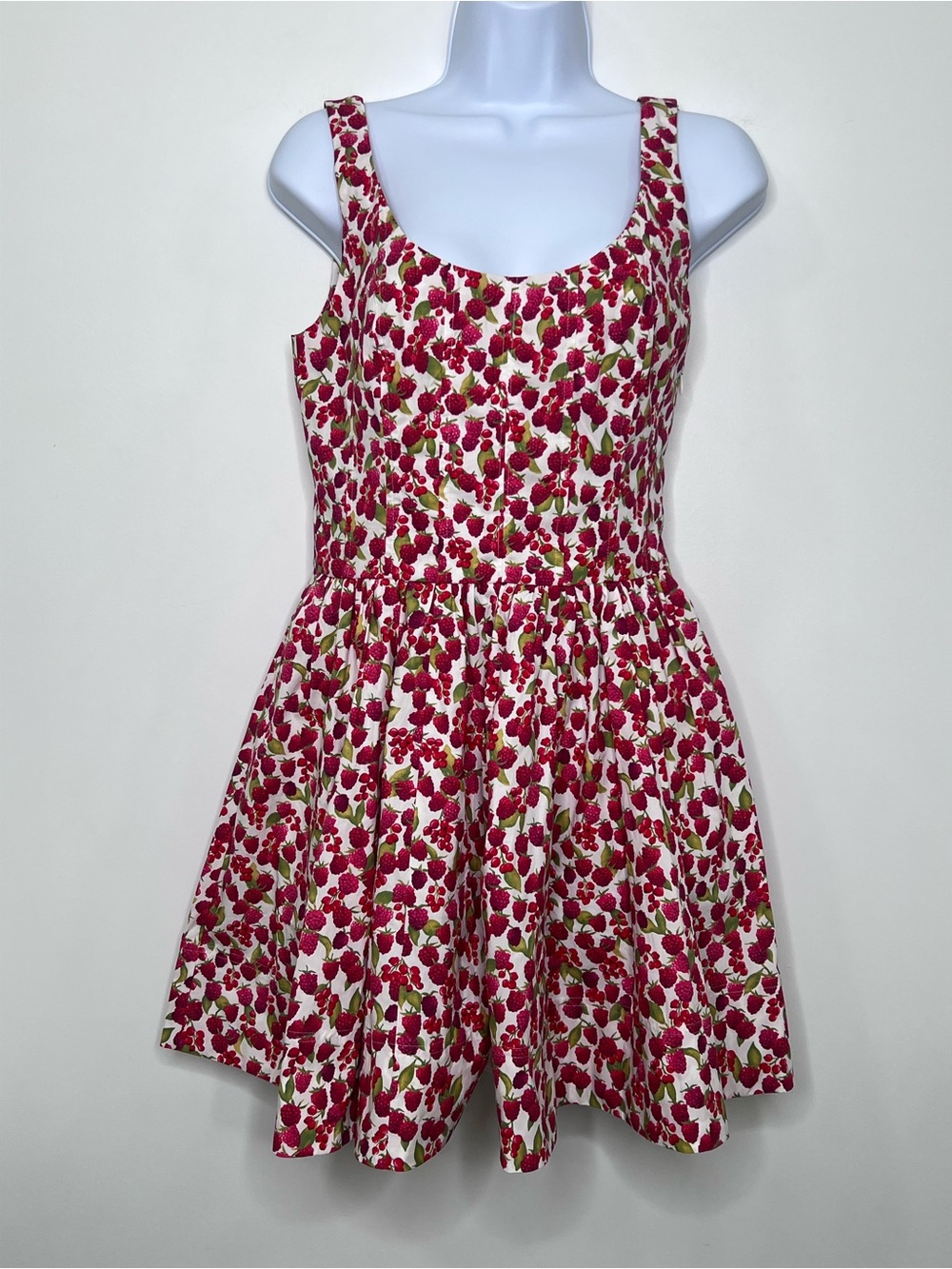 NWT J.Crew Fit-and-flare mini dress in raspberry print - Picture 2 of 7